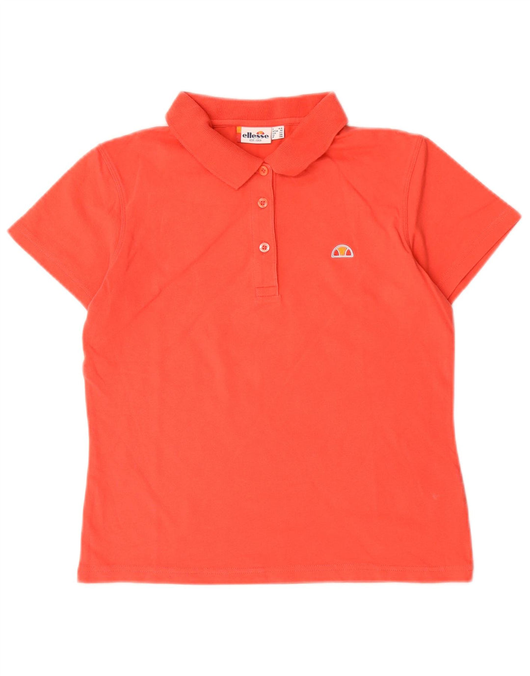 Ellesse Womens Polo Shirt UK 12 Medium  Red Cotton