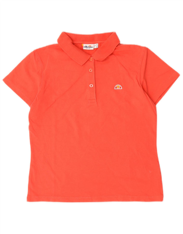 Ellesse Womens Polo Shirt UK 12 Medium  Red Cotton