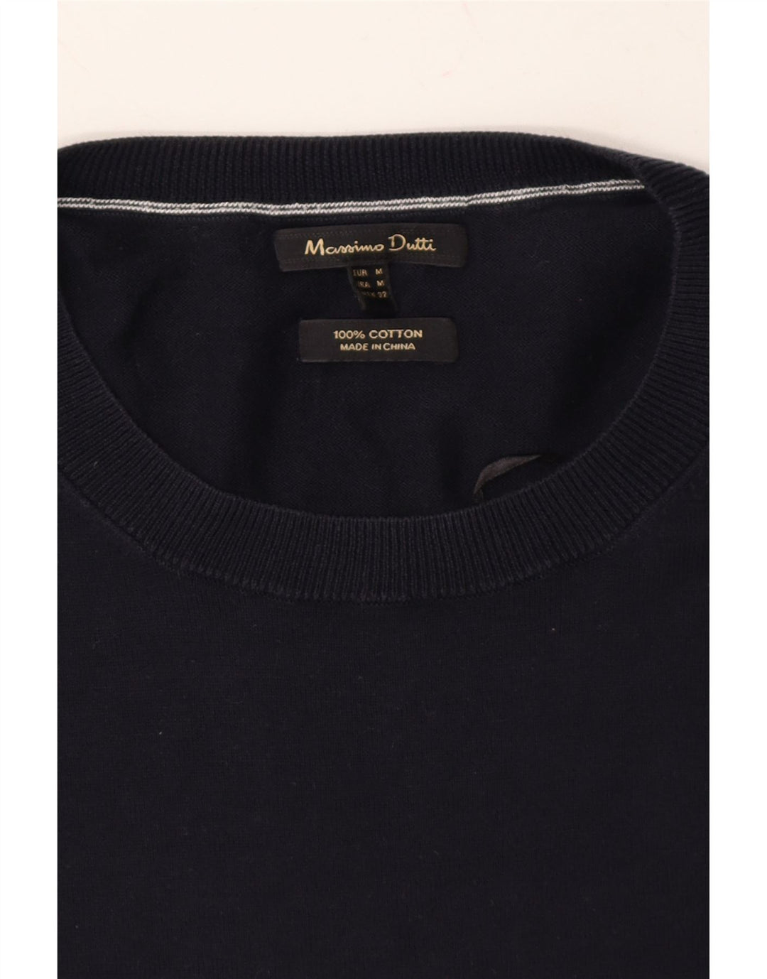 MASSIMO DUTTI Womens Crew Neck Jumper Sweater UK 12 Medium Navy Blue Vintage Massimo Dutti and Second-Hand Massimo Dutti from Messina Hembry 
