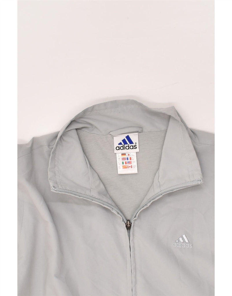 ADIDAS Womens Tracksuit Top Jacket UK 14 Large Grey Polyester | Vintage Adidas | Thrift | Second-Hand Adidas | Used Clothing | Messina Hembry 