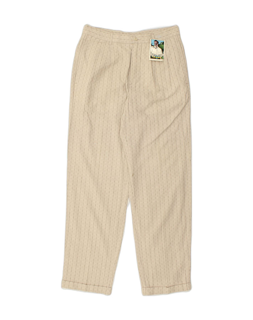 LEMON Mens Tapered Chino Trousers W36 L24 Beige Pinstripe Cotton | Vintage Lemon | Thrift | Second-Hand Lemon | Used Clothing | Messina Hembry 