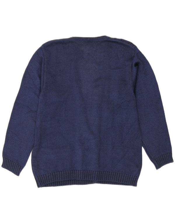 Vintage Womens Double Breasted Cardigan Sweater EU 42/44 Large Navy Blue