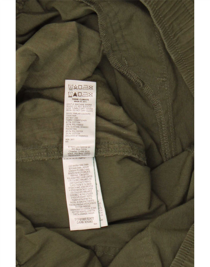 Marks & Spencer Mens Straight Cargo Trousers Large W36 L28 Khaki Cotton