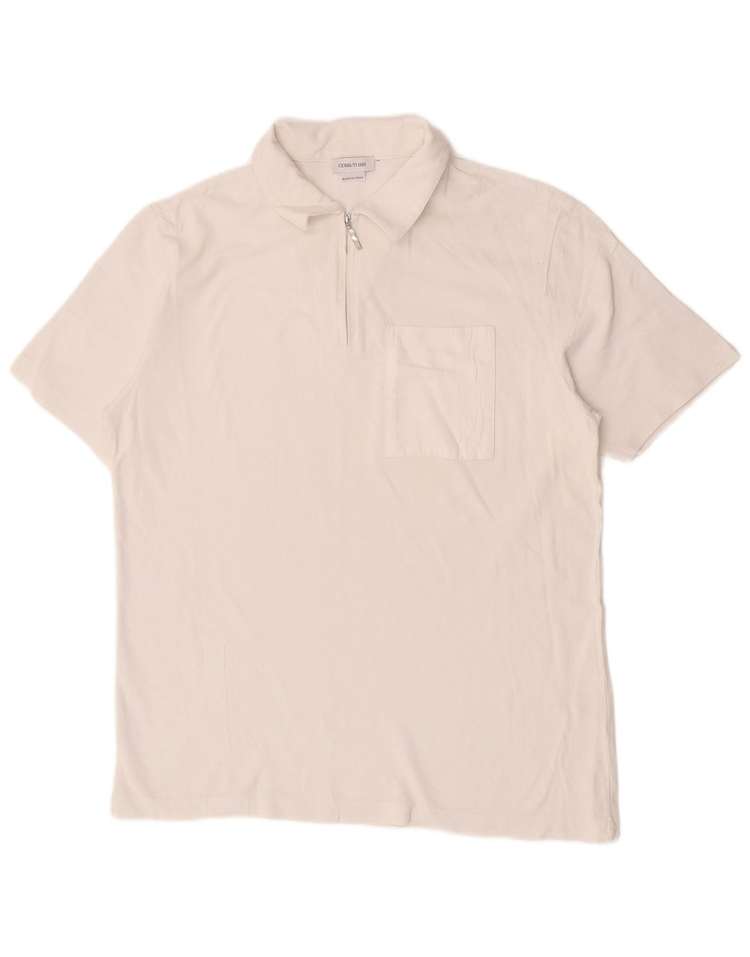 Cerruti 1881 Mens Polo Shirt IT 50 Medium White Cotton