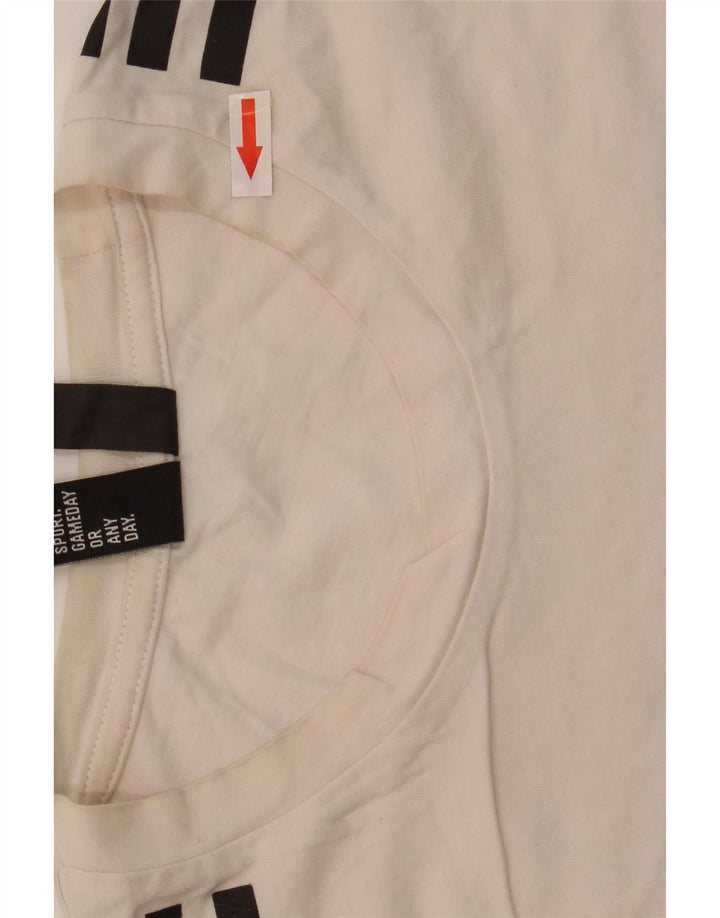 Adidas Mens T-Shirt Top Medium White Cotton