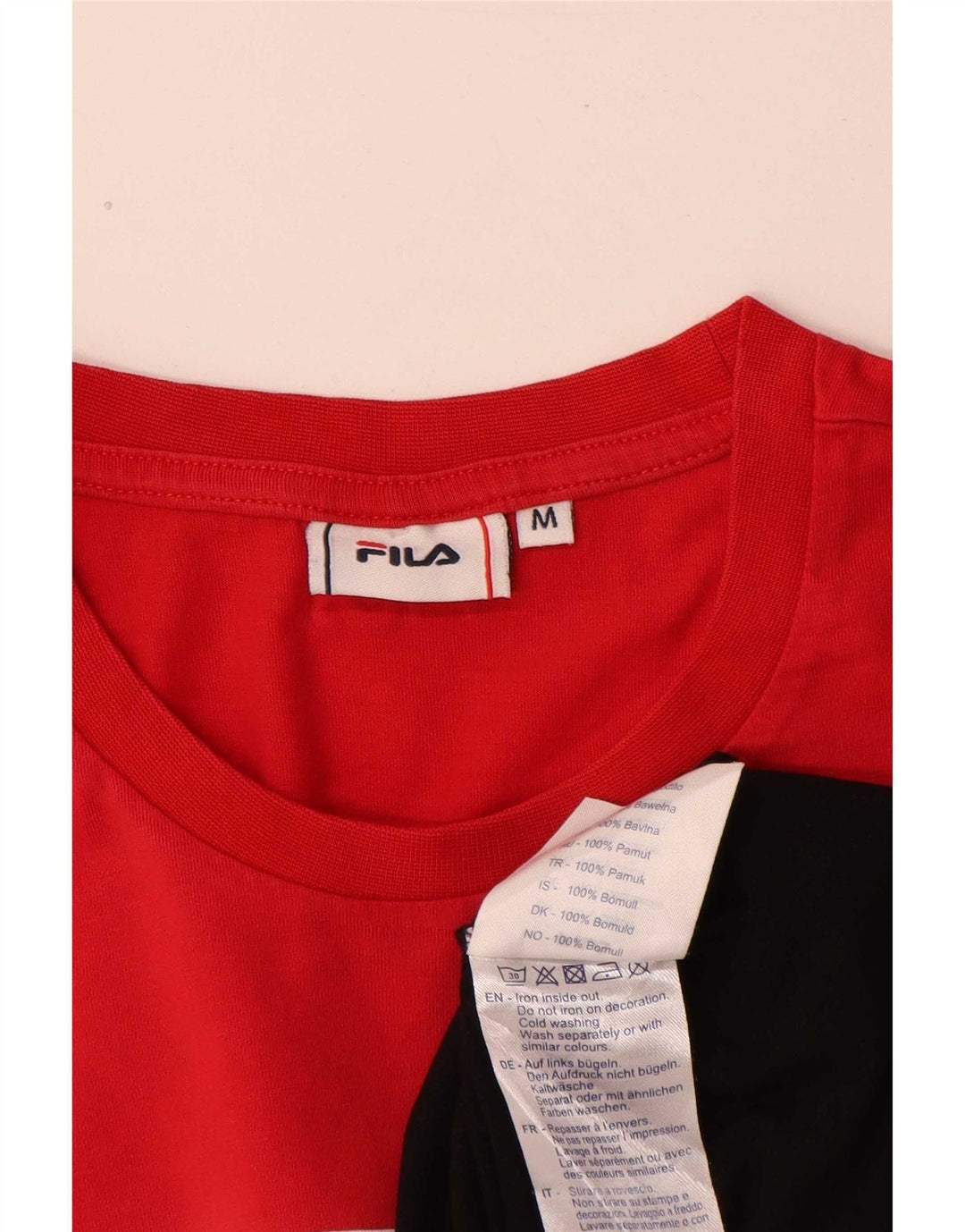 Fila Mens Graphic T-Shirt Top Medium Multicoloured Colourblock Cotton