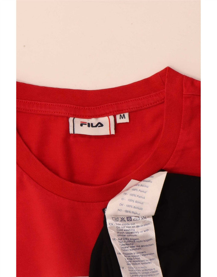 Fila Mens Graphic T-Shirt Top Medium Multicoloured Colourblock Cotton