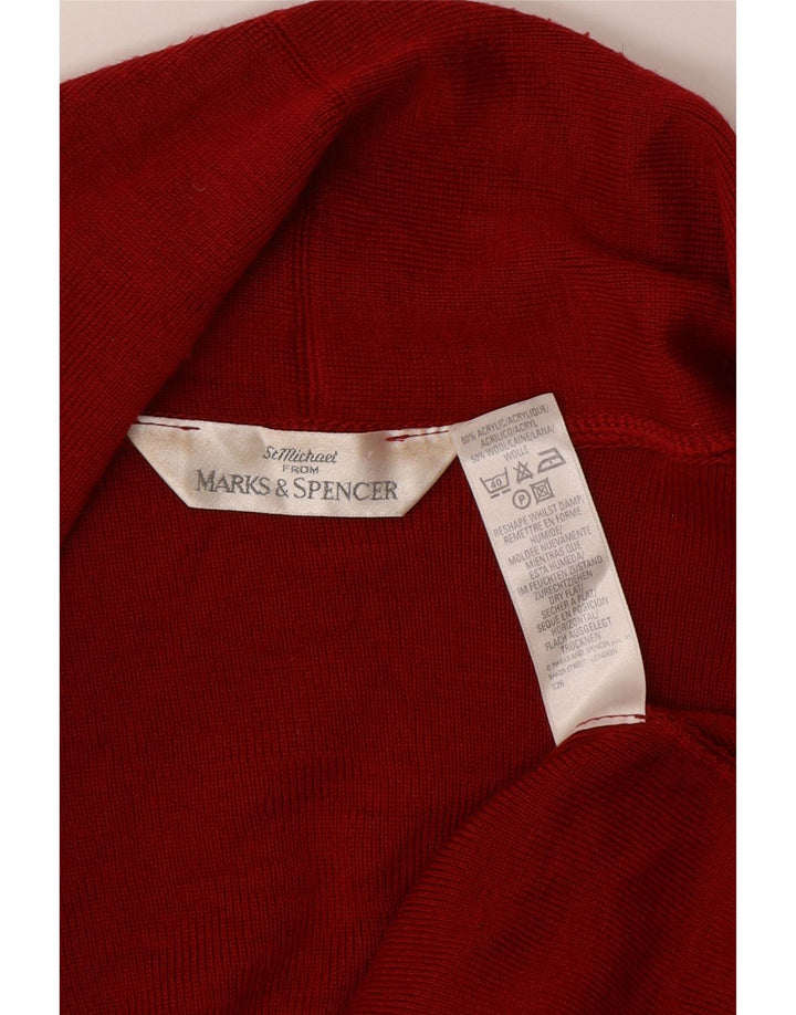 Marks & Spencer Womens Oversized Open Cardigan Sweater UK 14 Large Red