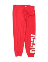 DKNY Womens Graphic Tracksuit Trousers Joggers UK 10 Small  Pink Cotton