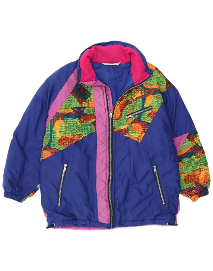 Brugi Womens Hooded Ski Jacket UK 16 Large Multicoloured Colourblock