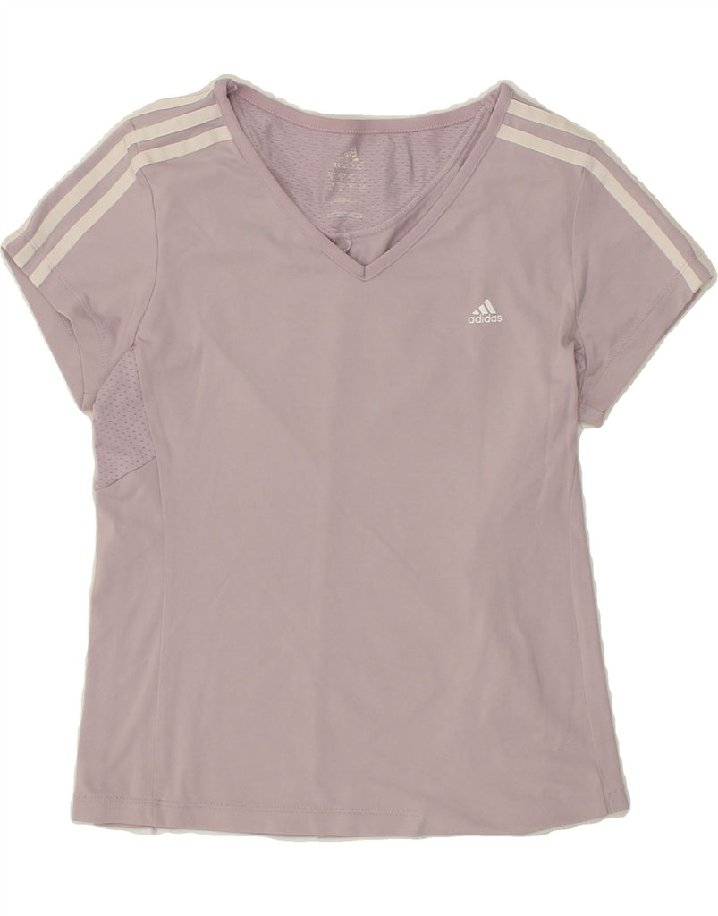 ADIDAS Womens T-Shirt Top UK 12 Medium Purple Polyamide | Vintage Adidas | Thrift | Second-Hand Adidas | Used Clothing | Messina Hembry 