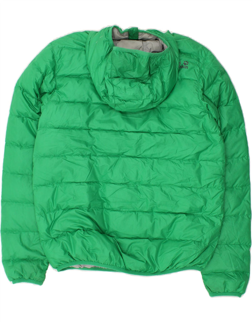 JACK WOLFSKIN Mens Hooded Padded Jacket UK 36/38 Small Green Polyester | Vintage Jack Wolfskin | Thrift | Second-Hand Jack Wolfskin | Used Clothing | Messina Hembry 