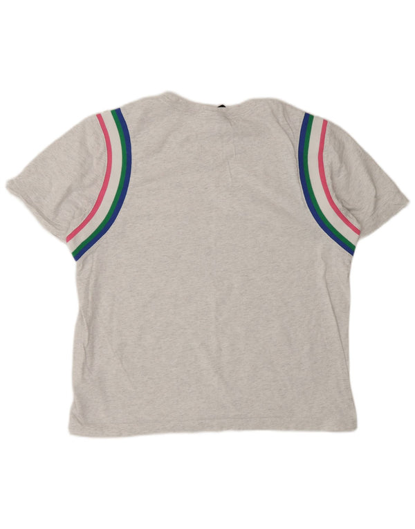 Nike Womens T-Shirt Top UK 16 Large Grey Colourblock Cotton