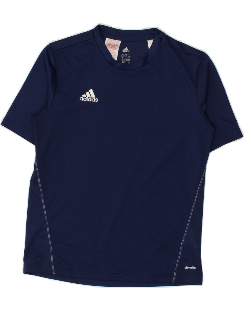 ADIDAS Boys Climalite Graphic T-Shirt Top 11-12 Years Navy Blue Polyester | Vintage Adidas | Thrift | Second-Hand Adidas | Used Clothing | Messina Hembry 