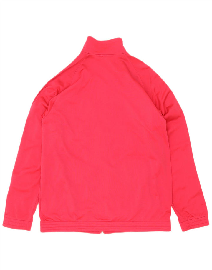 Adidas Girls Tracksuit Top Jacket 15-16 Years Pink Colourblock Polyester