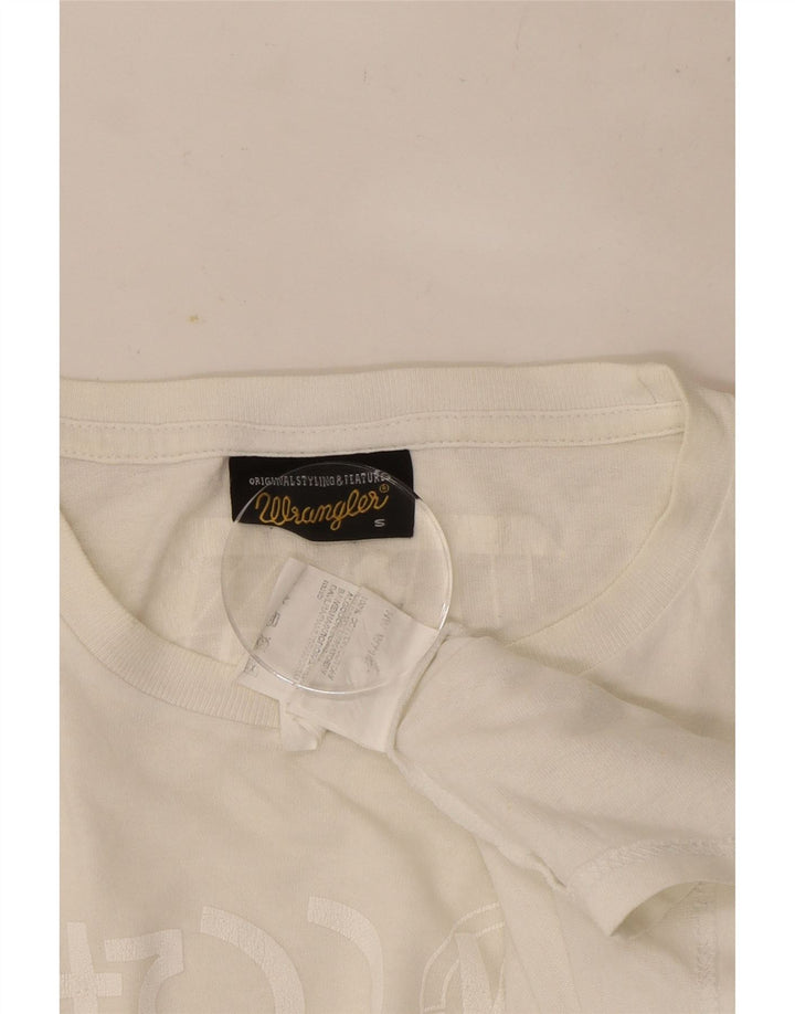 Wrangler Mens Graphic Top Long Sleeve Small Grey Cotton