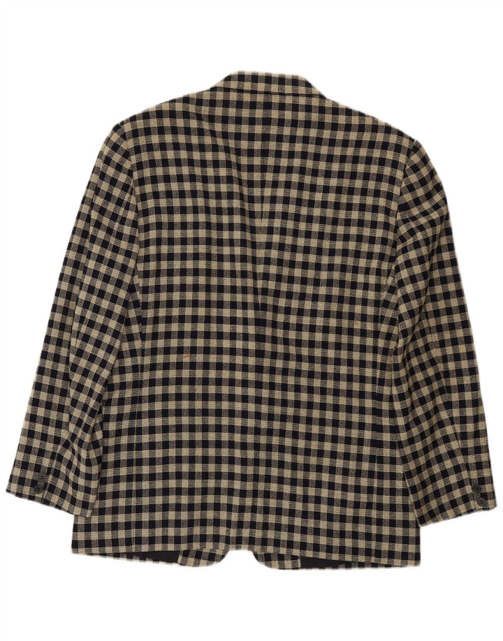 Byblos Mens 2 Button Blazer Jacket IT 50 Large Black Check Wool
