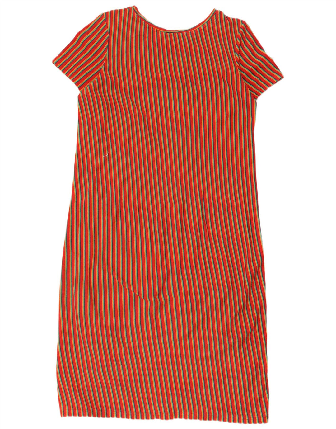 Zara Womens Trafaluc Shift Dress UK 14 Medium Red Striped Cotton