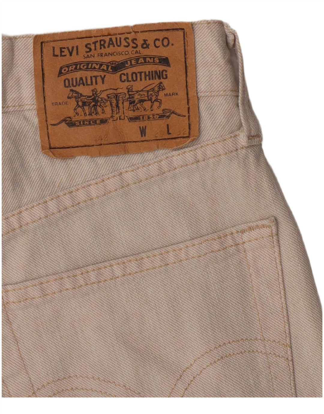 Levi's Womens Denim Shorts W29 Medium Off White