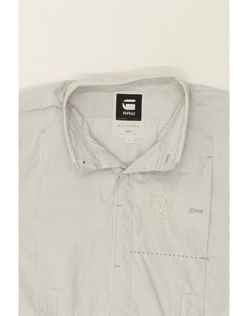 G-STAR Mens Shirt XL Grey Striped Cotton | Vintage G-Star | Thrift | Second-Hand G-Star | Used Clothing | Messina Hembry 