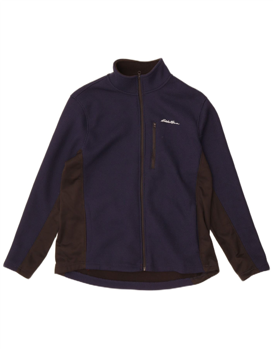 Eddie Bauer Mens Tracksuit Top Jacket Large Navy Blue Colourblock Polyester
