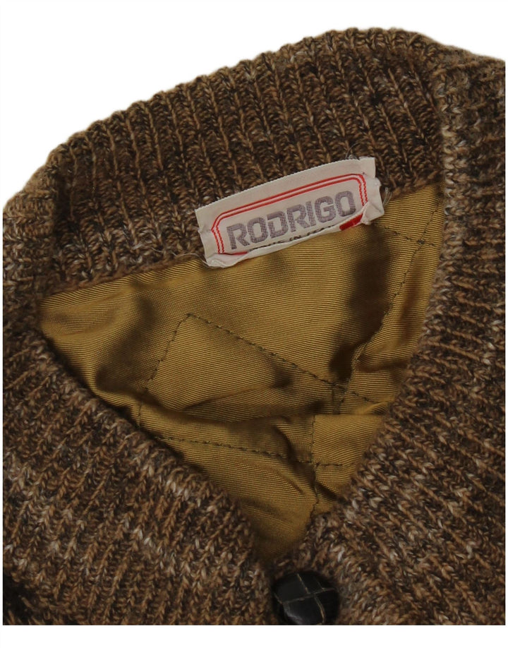 Rodrigo Mens Cardigan Sweater XL Brown Geometric