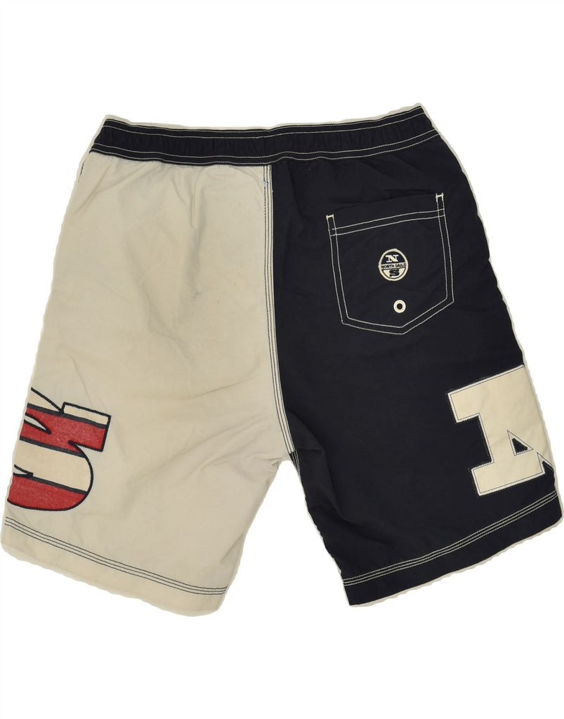 NORTH SAILS Boys Graphic Swimming Shorts 13-14 Years Navy Blue Colourblock Vintage North Sails and Second-Hand North Sails from Messina Hembry 