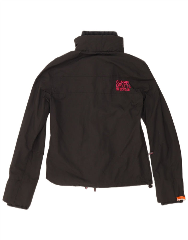 Superdry Womens Rain Jacket UK 12 Medium Grey Nylon