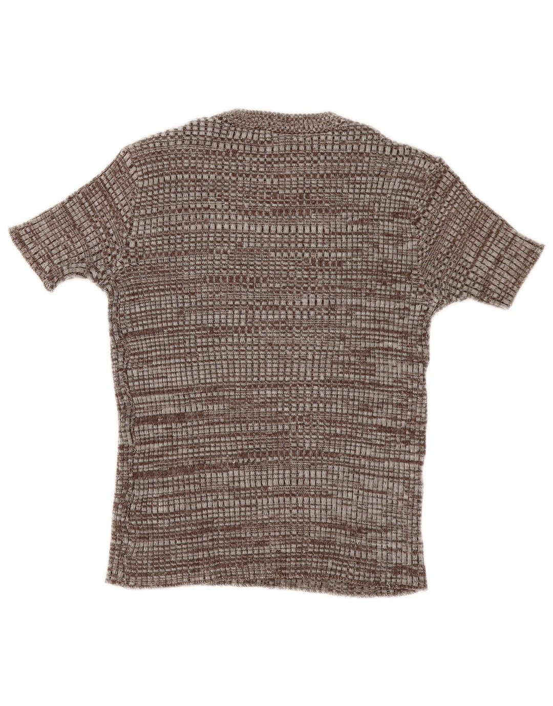 Vintage Womens T-Shirt Top UK 12 Medium Brown Flecked