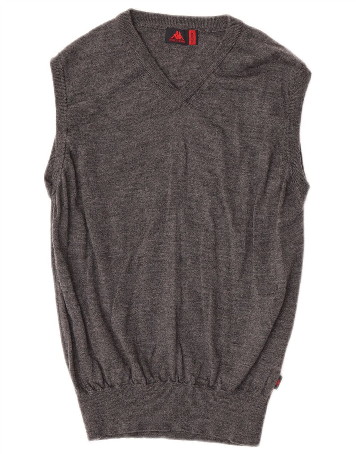 Kappa Mens Vest Tank Top Medium Grey Flecked Wool