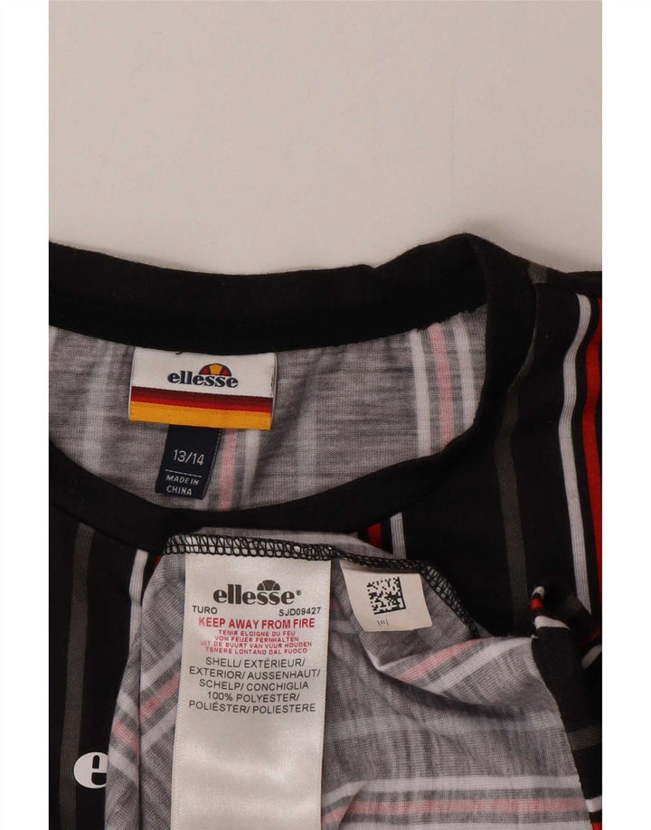Ellesse Boys T-Shirt Top 13-14 Years Black Striped Polyester