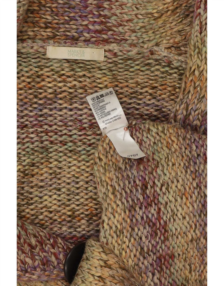 Marks & Spencer Womens Cardigan Sweater UK 12 Medium Multicoloured Striped