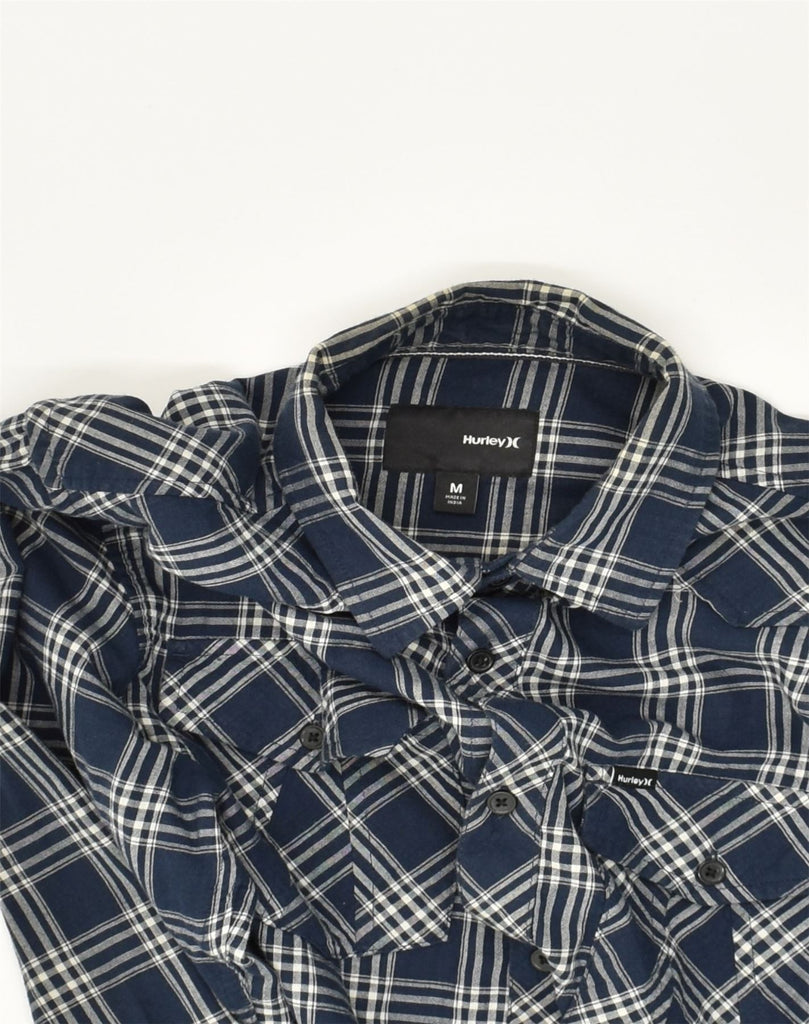 HURLEY Mens Shirt Medium Navy Blue Check Cotton | Vintage Hurley | Thrift | Second-Hand Hurley | Used Clothing | Messina Hembry 