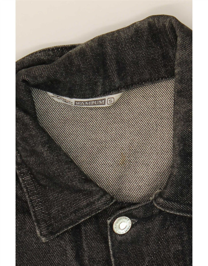 Wampum Mens Denim Jacket UK 36 Small Grey Cotton