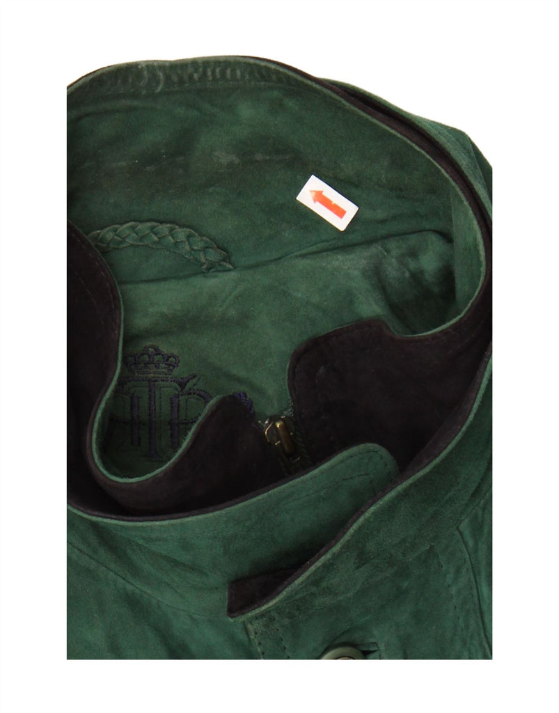 KONEN Mens Suede Bomber Jacket IT 56 3XL Green Leather Vintage Konen and Second-Hand Konen from Messina Hembry 