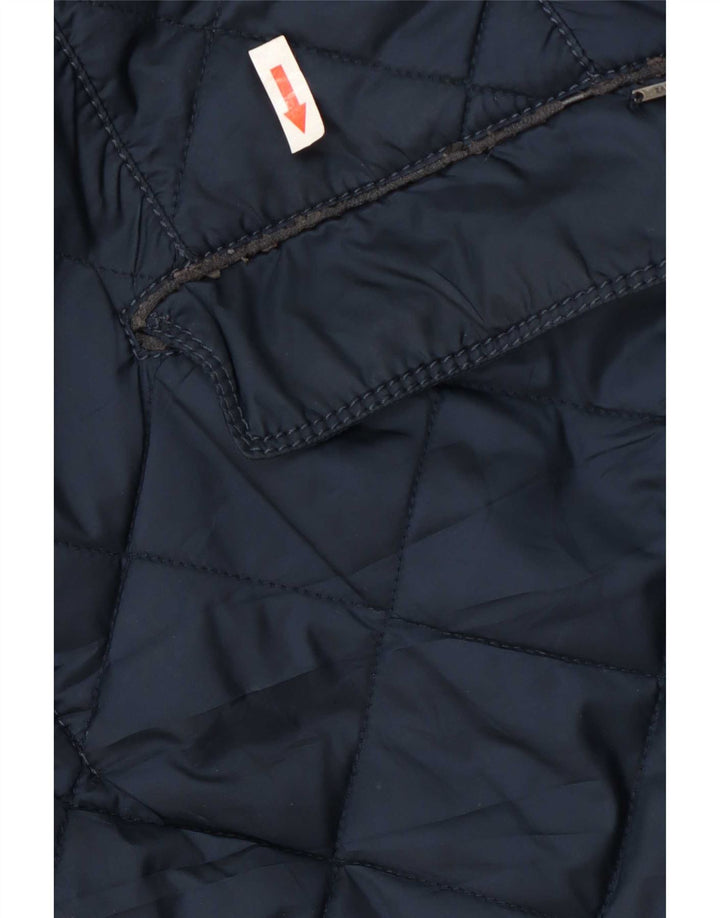 Zara Mens Quilted Jacket UK 44 2XL Navy Blue Polyester