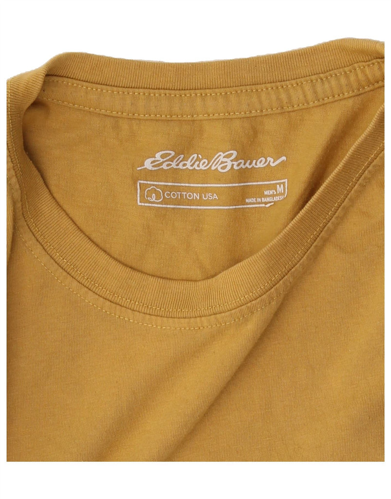 EDDIE BAUER Mens Graphic T-Shirt Top Medium Yellow Cotton Vintage Eddie Bauer and Second-Hand Eddie Bauer from Messina Hembry 