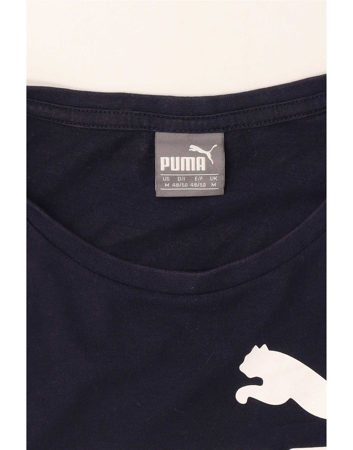 Puma Mens Graphic T-Shirt Top Medium Navy Blue Cotton