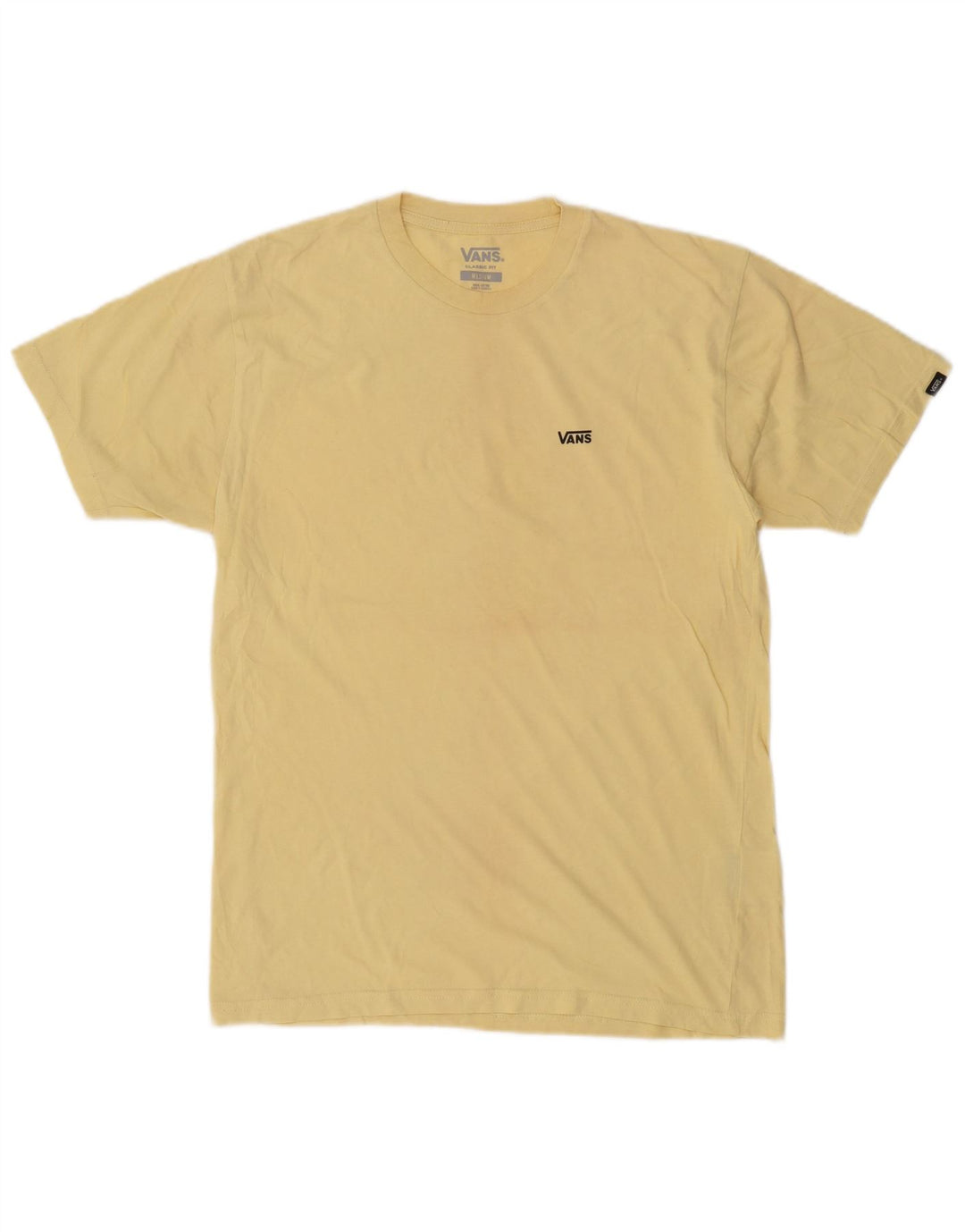 Vans Mens Classic Fit T-Shirt Top Medium Yellow Cotton