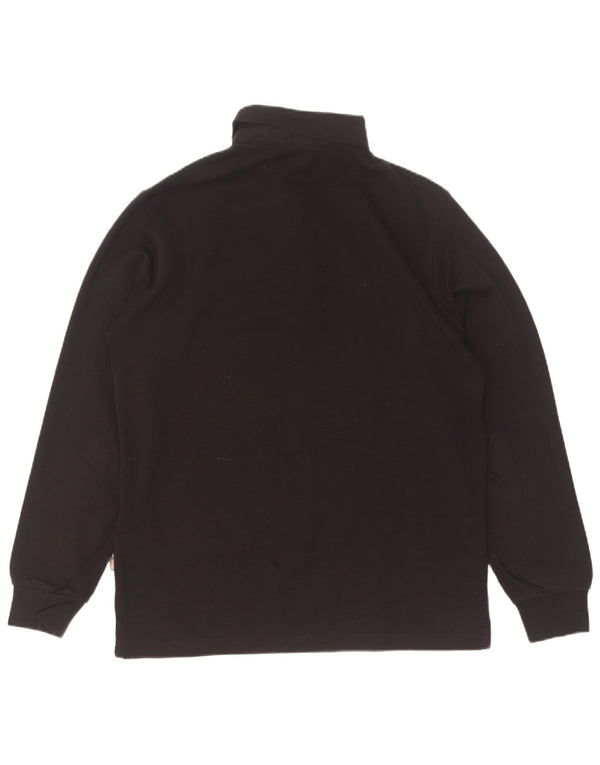 Hugo Boss Mens Long Sleeve Regular Fit Polo Shirt Medium Black Cotton