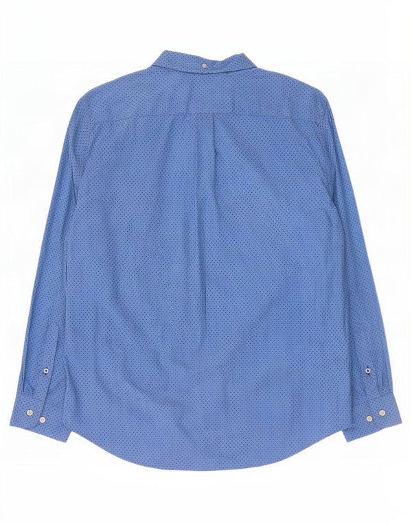 Tommy Hilfiger Mens Classic Fit Shirt Large Blue Spotted Cotton