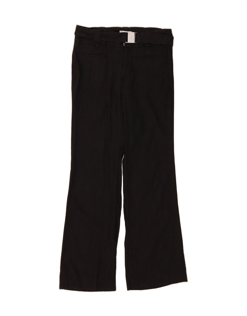 CALVIN KLEIN Womens Bootcut Casual Trousers US 4 Small W30 L31 Black Linen Vintage Calvin Klein and Second-Hand Calvin Klein from Messina Hembry 