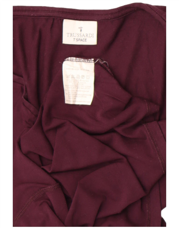 Trussardi Womens Top Long Sleeve UK 12 Medium Purple Viscose
