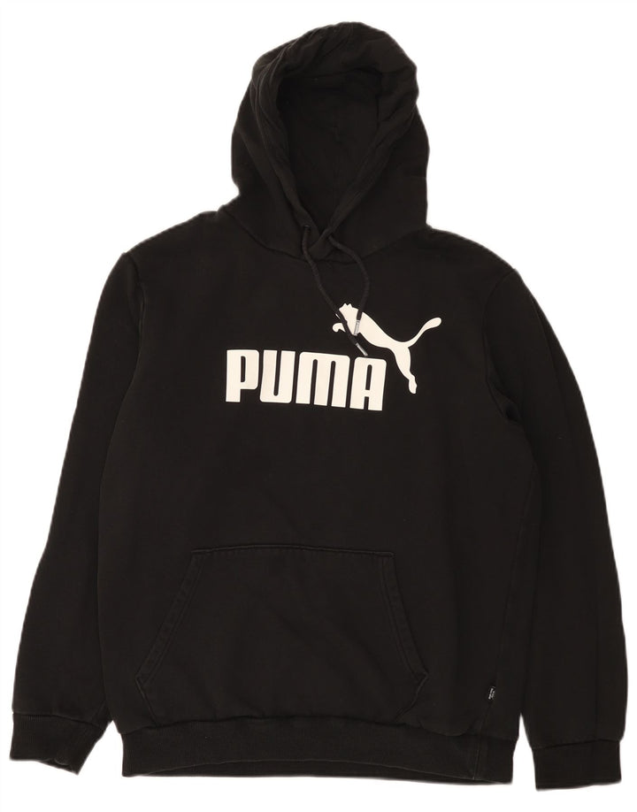 Puma Mens Graphic Hoodie Jumper Medium Black Cotton