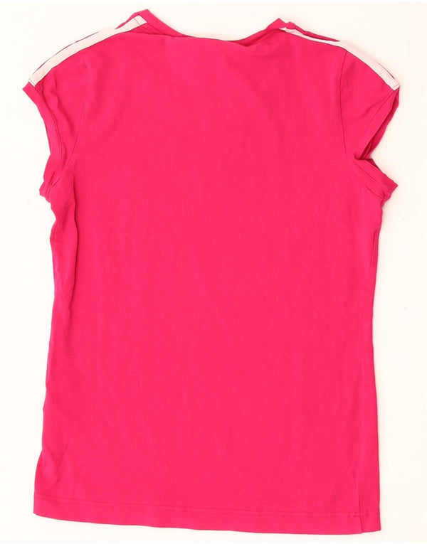 Adidas Womens T-Shirt Top UK 16 Large Pink Cotton