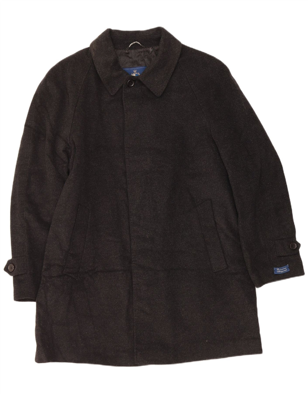 Vintage Mens Overcoat IT 54 2XL Grey Wool