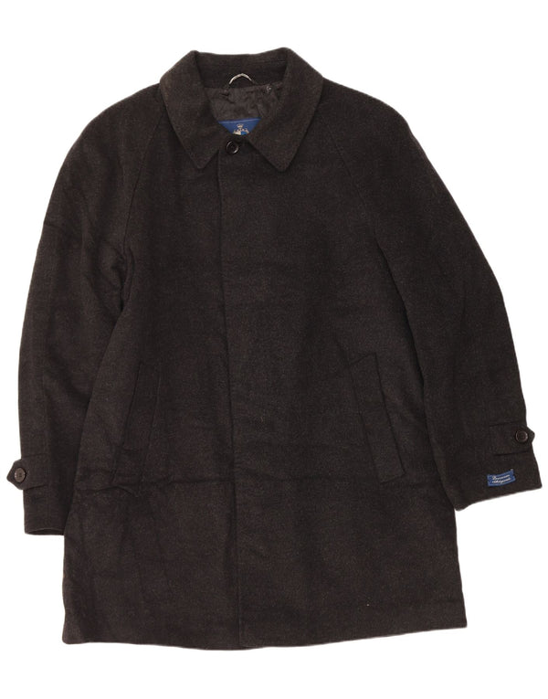 Vintage Mens Overcoat IT 54 2XL Grey Wool