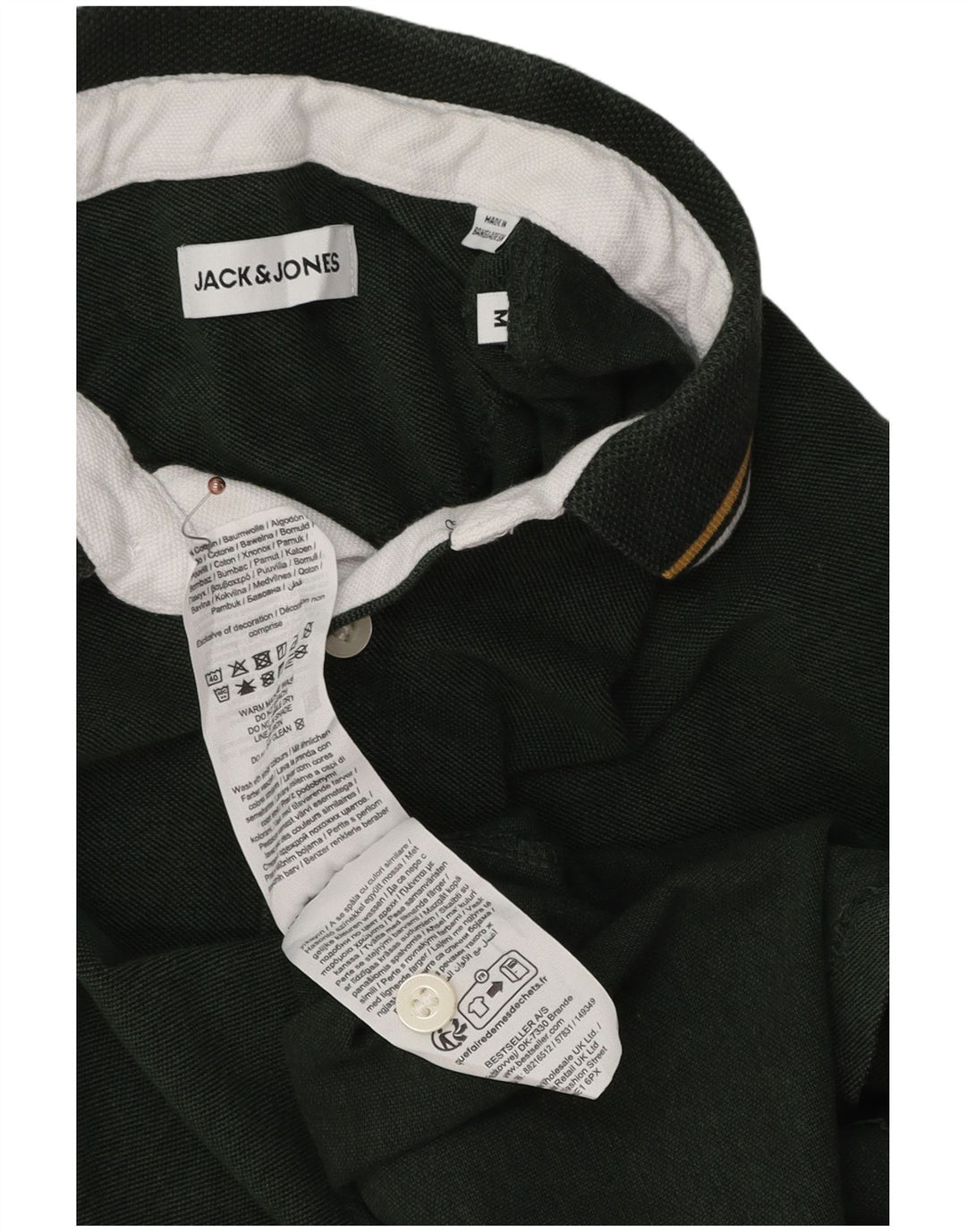 Jack & Jones Mens Polo Shirt Medium Green Cotton