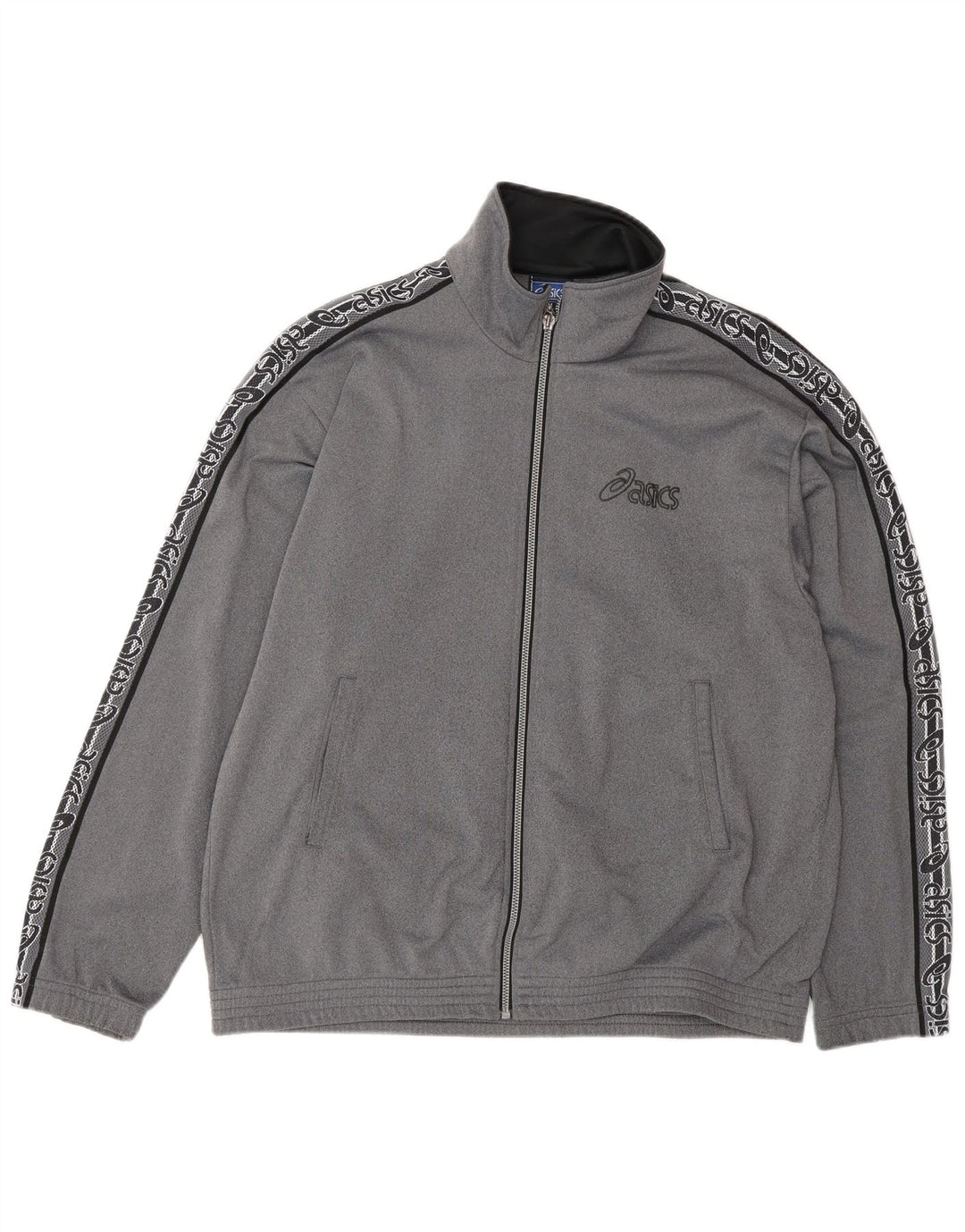 Asics Mens Graphic Tracksuit Top Jacket Medium Grey