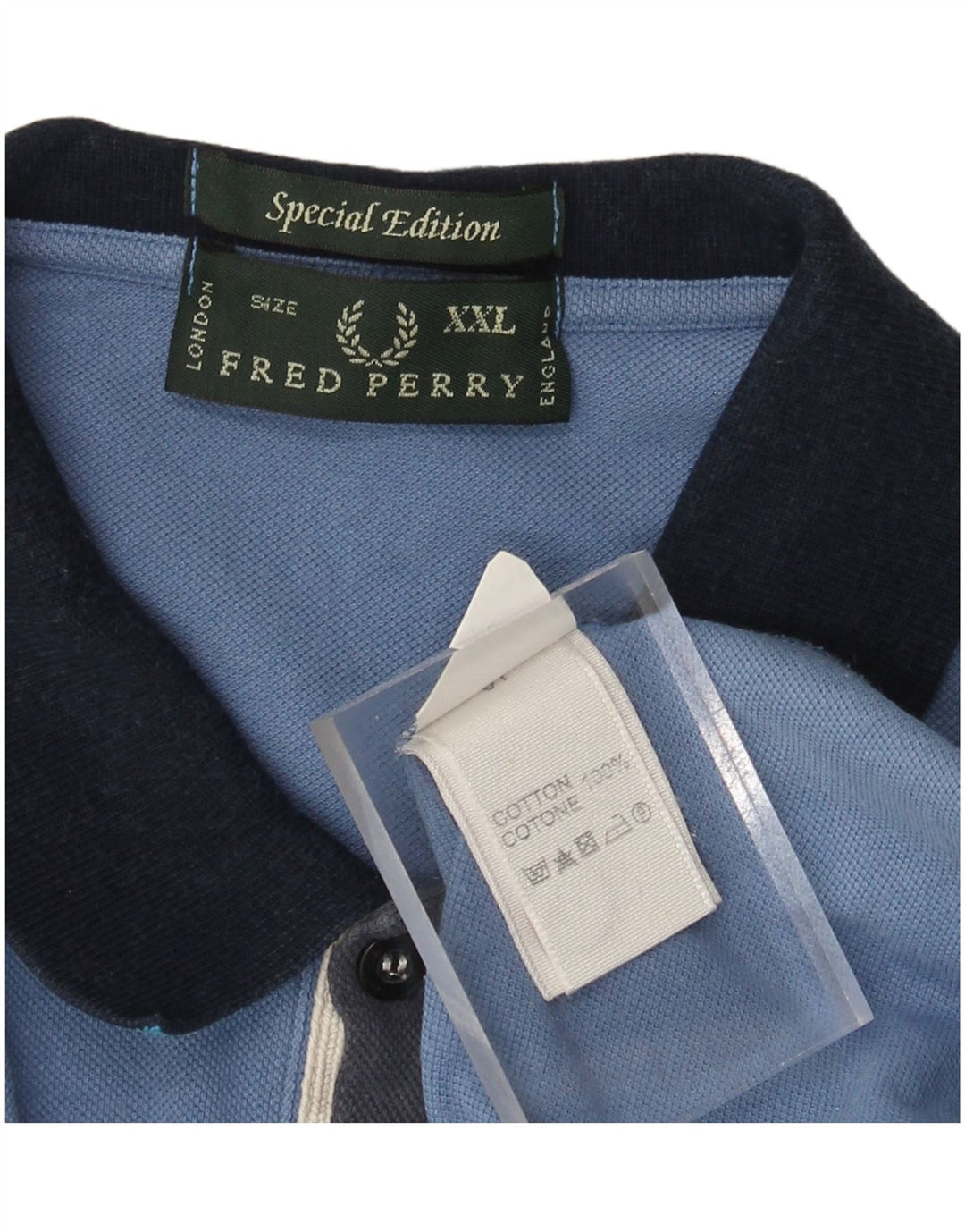 FRED PERRY Mens Polo Shirt 2XL Blue Cotton